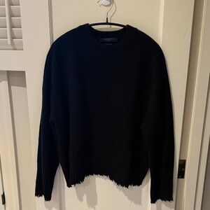 All saints loose fitting, raw hem cashmere sweater